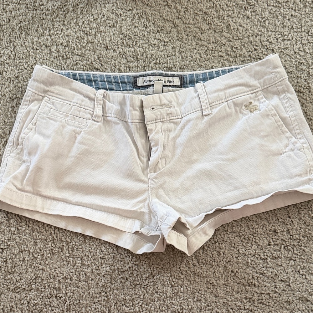Abercrombie & Fitch Cream Jean Shorts
